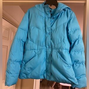 Size medium turquoise puffer jacket